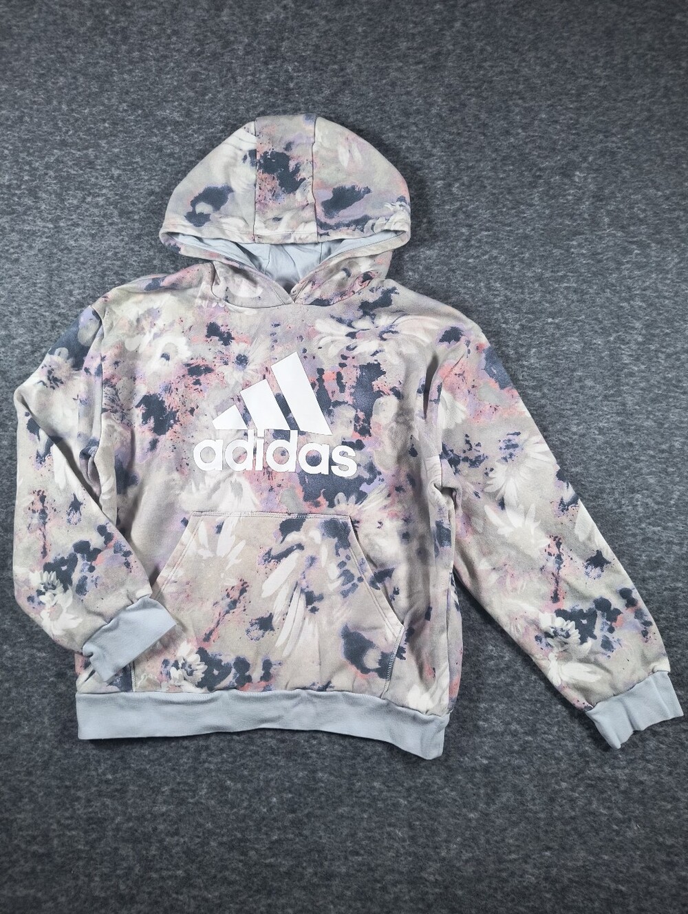 Adidas girls XL 16 pastel splash hoodie sweatshirt